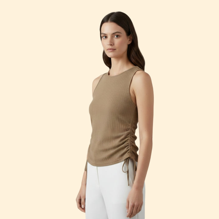 Women's Ribbed Ruched Tank