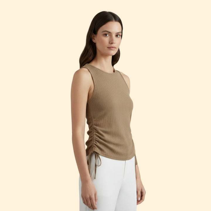 Women's Ribbed Ruched Tank
