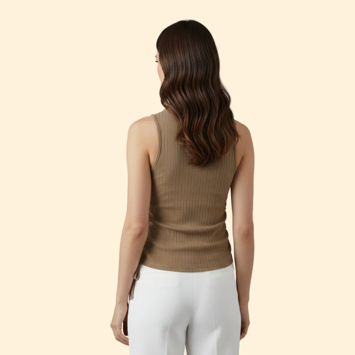 Women's Ribbed Ruched Tank