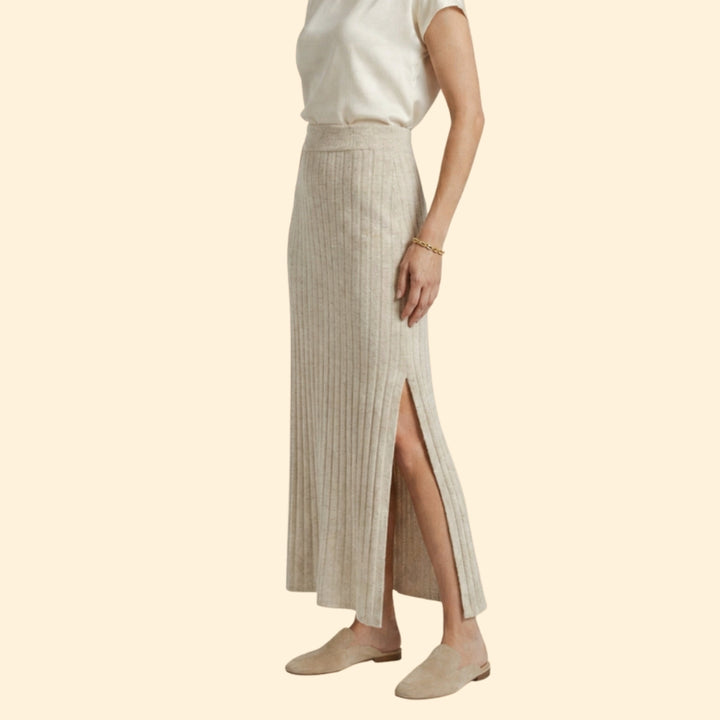 Women's Ribbed Split Skirt