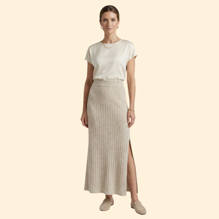 Women's Ribbed Split Skirt