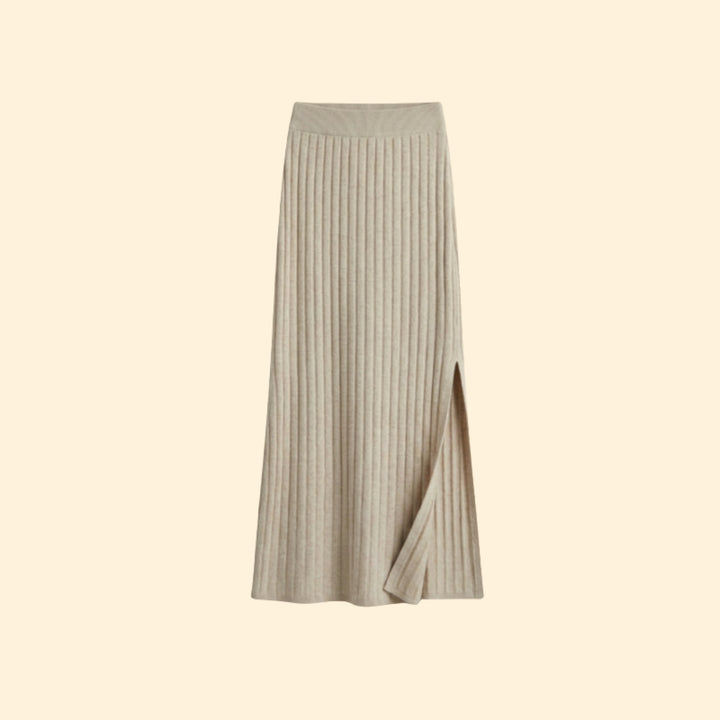 Women's Ribbed Split Skirt