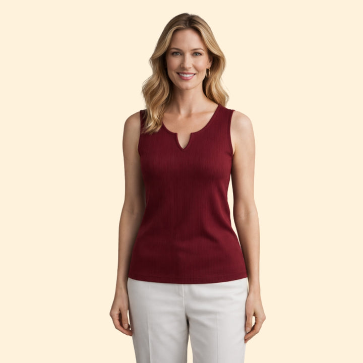 Women's Ribbed V-Neck Top