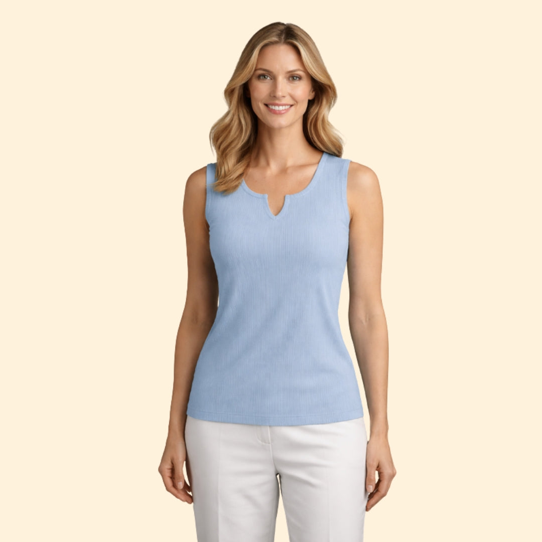 Women's Ribbed V-Neck Top