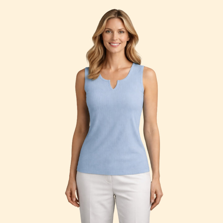 Women's Ribbed V-Neck Top
