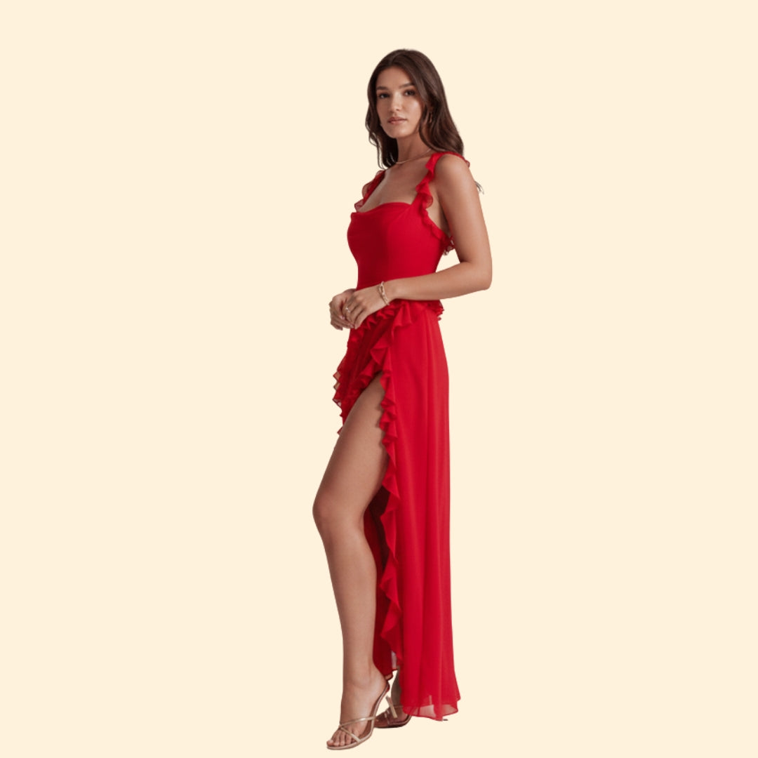 Women's Ruffle Hem Maxi Dress