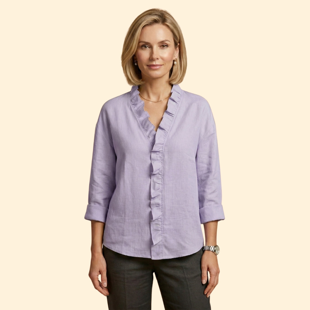 Women's Ruffle V-Neck Blouse