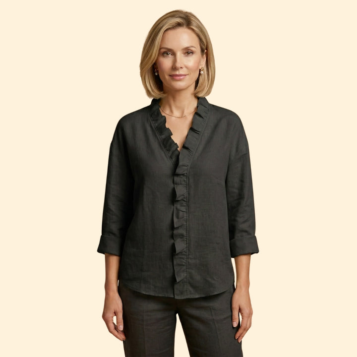 Women's Ruffle V-Neck Blouse