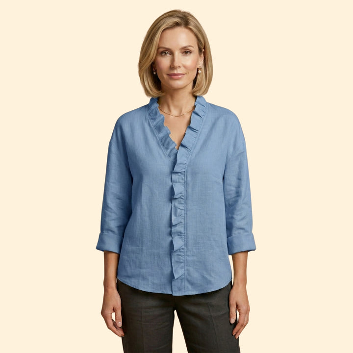 Women's Ruffle V-Neck Blouse