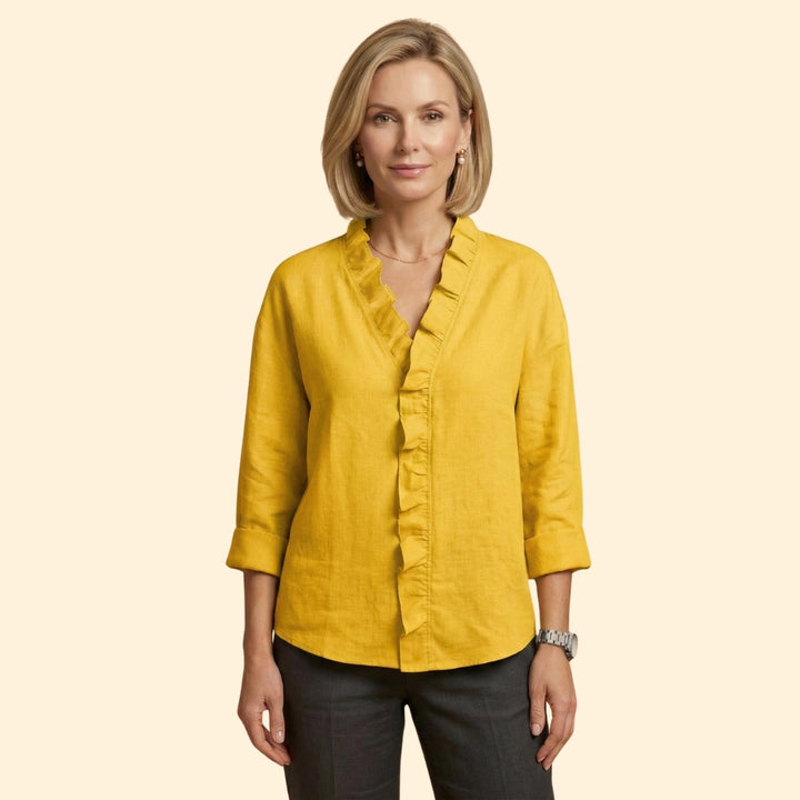 Women's Ruffle V-Neck Blouse