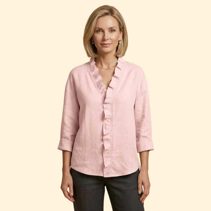 Women's Ruffle V-Neck Blouse