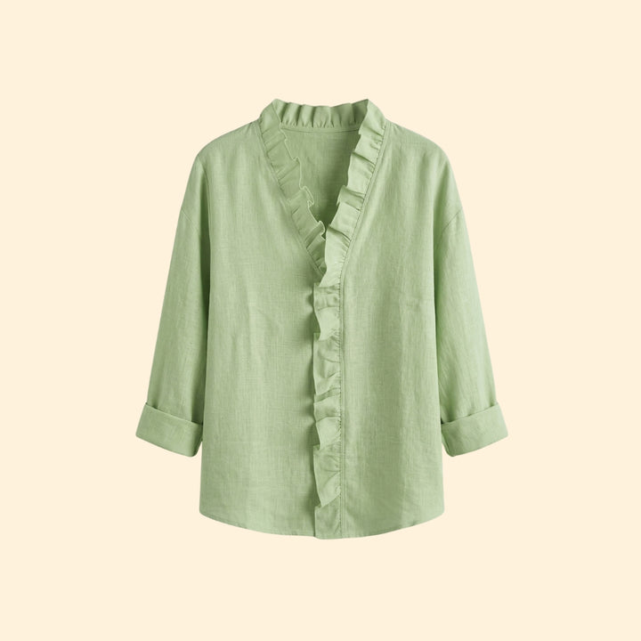 Women's Ruffle V-Neck Blouse