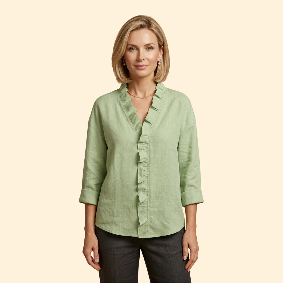 Women's Ruffle V-Neck Blouse