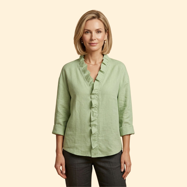 Women's Ruffle V-Neck Blouse