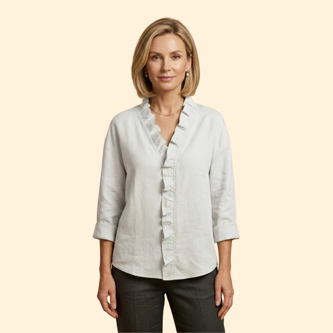 Women's Ruffle V-Neck Blouse
