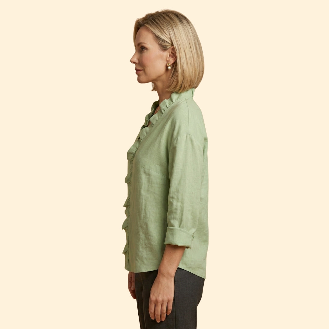 Women's Ruffle V-Neck Blouse