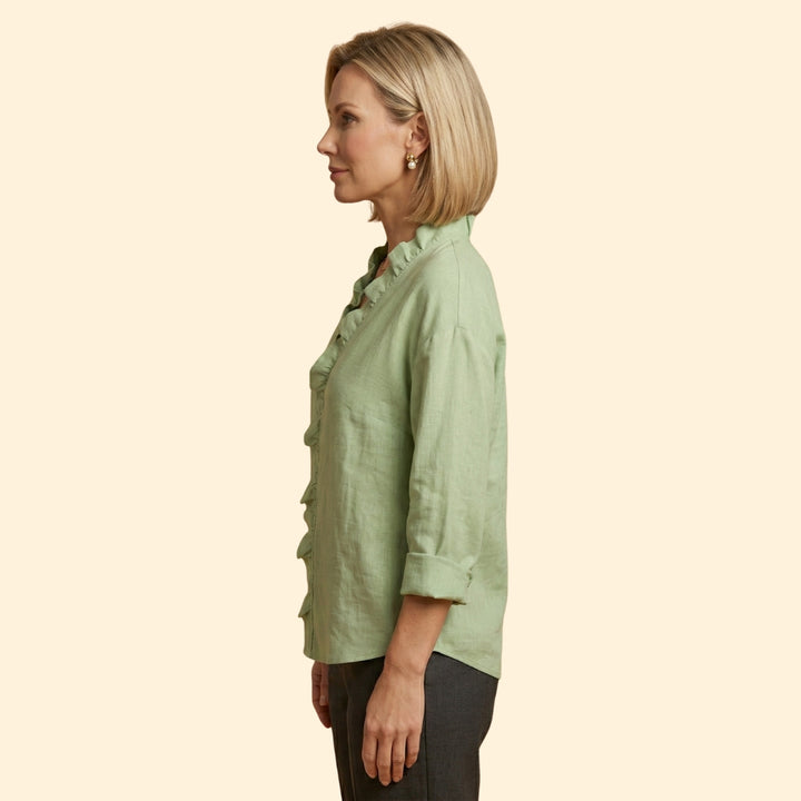 Women's Ruffle V-Neck Blouse