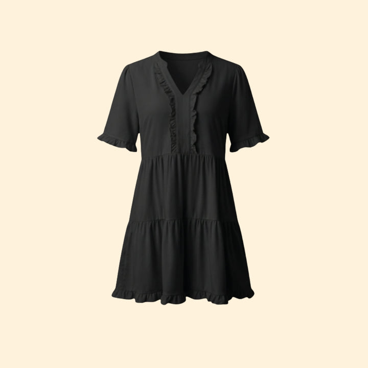 Women’s Ruffle V Neck Mini Dress
