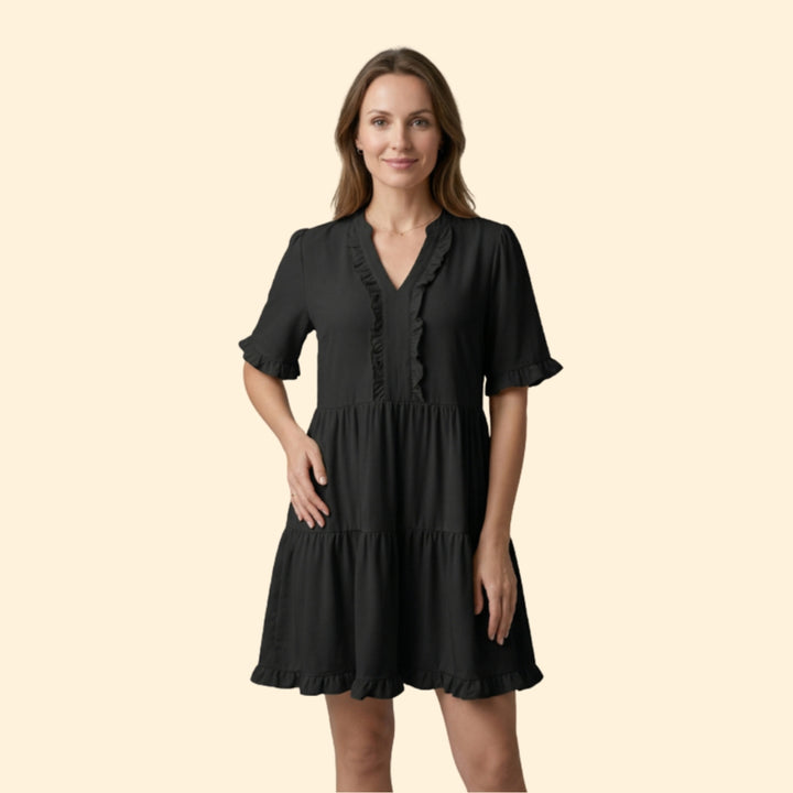 Women’s Ruffle V Neck Mini Dress