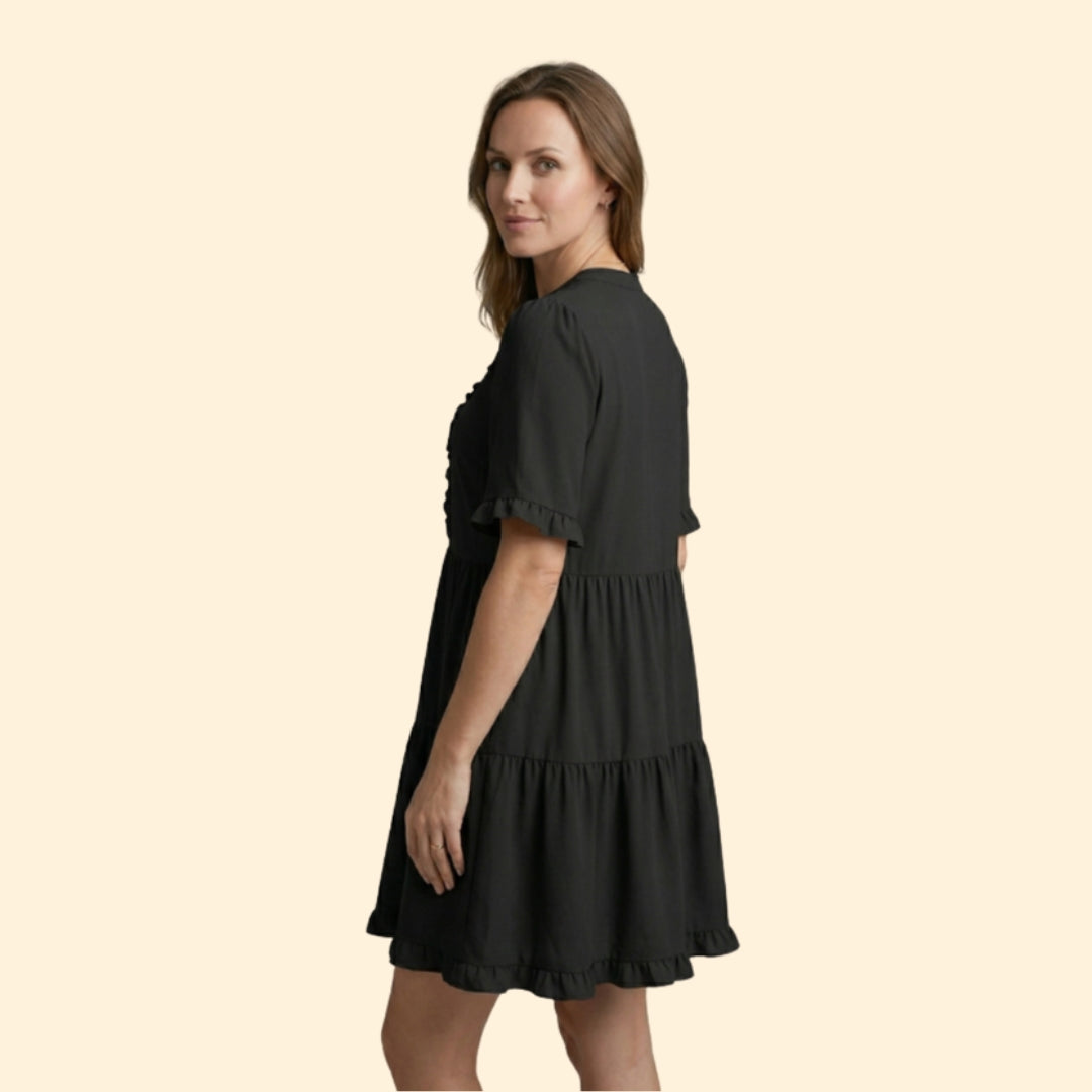 Women’s Ruffle V Neck Mini Dress