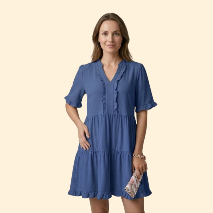 Women’s Ruffle V Neck Mini Dress