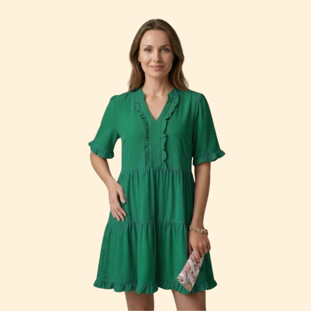 Women’s Ruffle V Neck Mini Dress