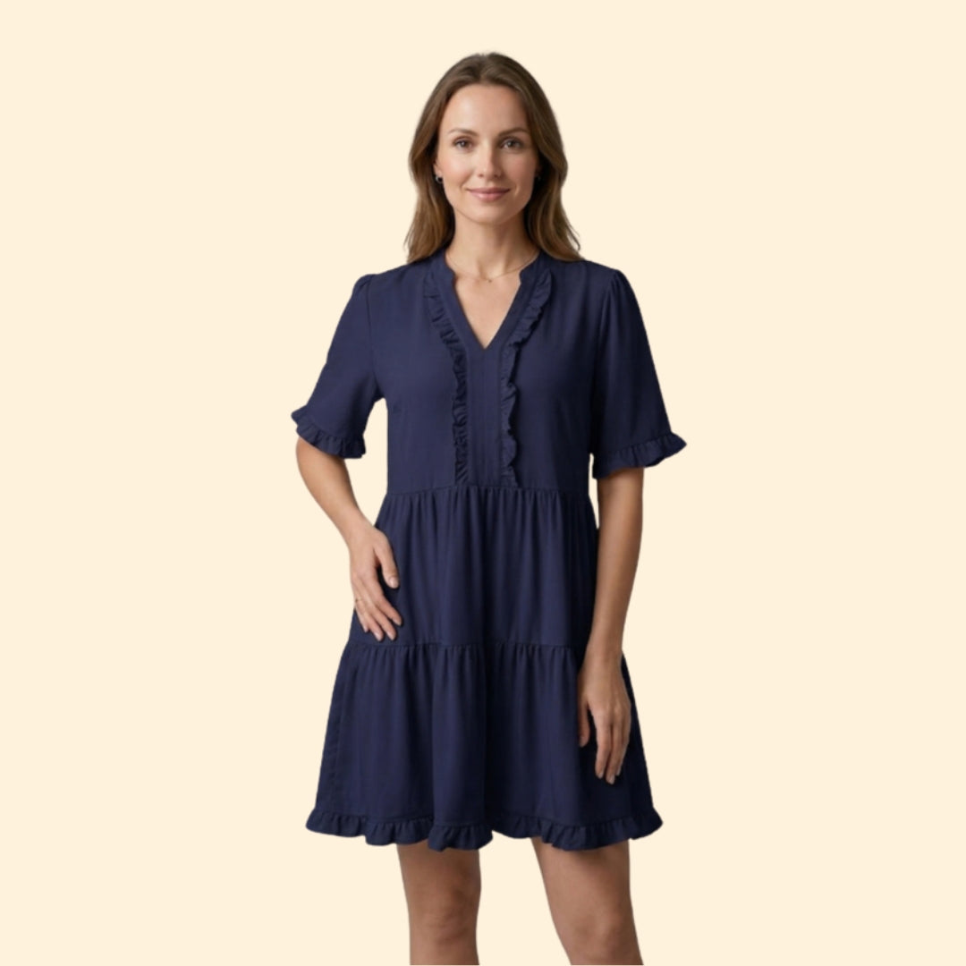 Women’s Ruffle V Neck Mini Dress