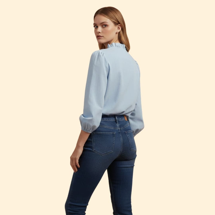 Women's Ruffled Button-Down Shirt