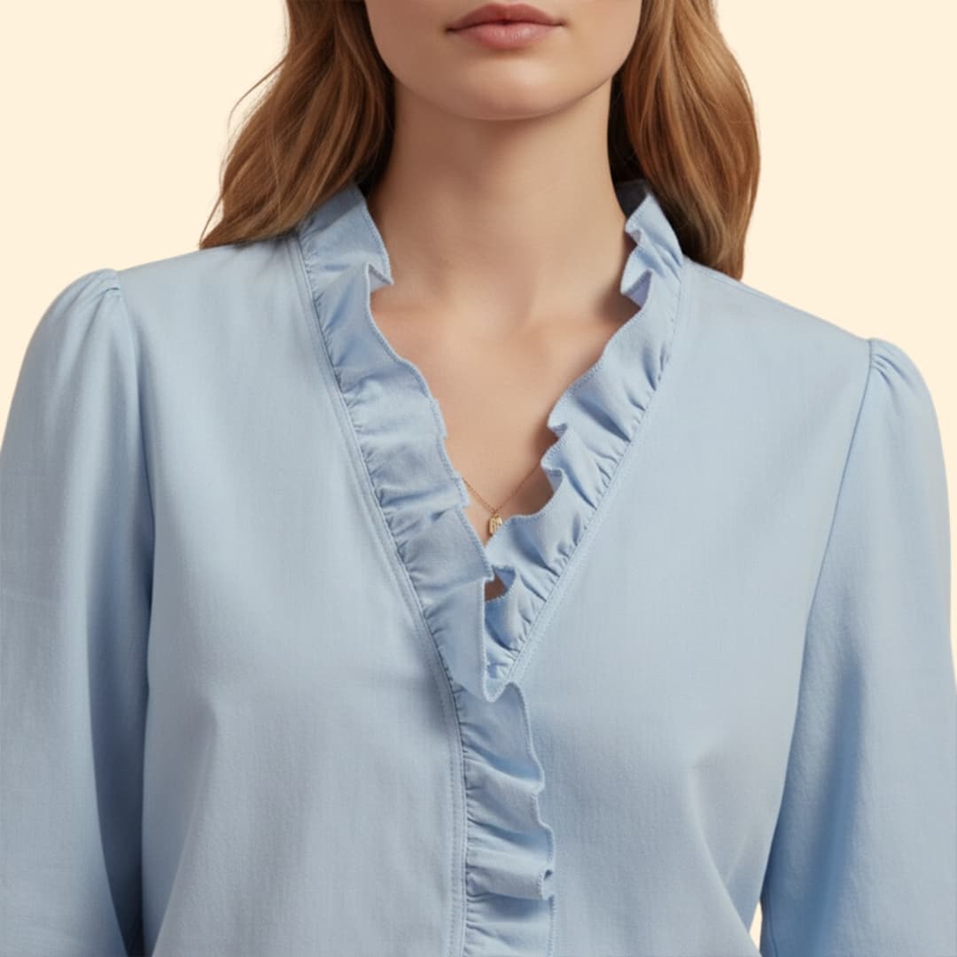 Women's Ruffled Button-Down Shirt