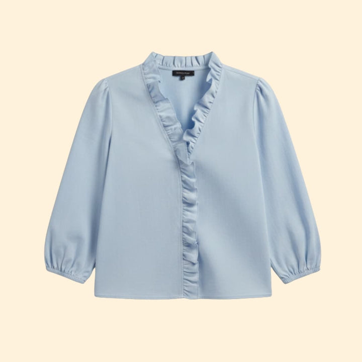 Women's Ruffled Button-Down Shirt
