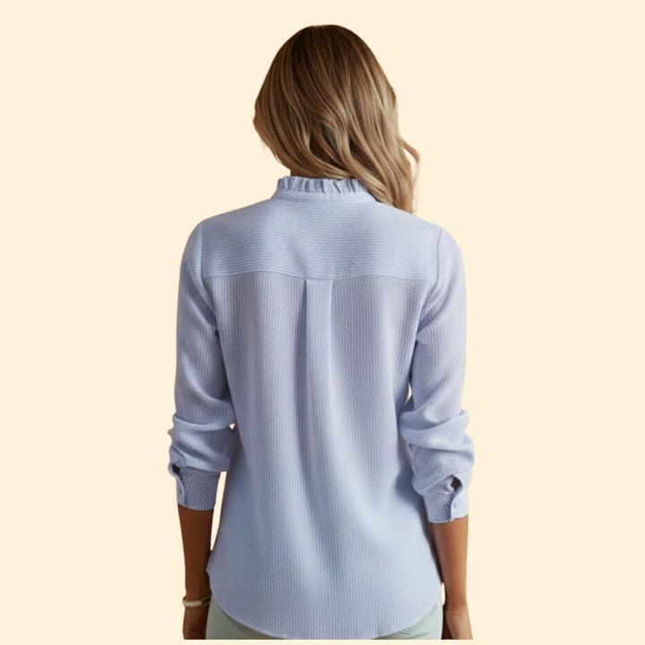 Women's Ruffled Button-Up Shirt