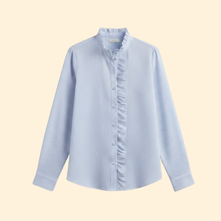 Women's Ruffled Button-Up Shirt