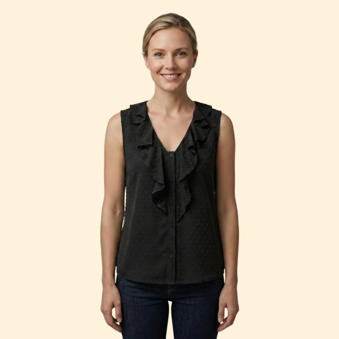 Women's Ruffled Polka Dot Top