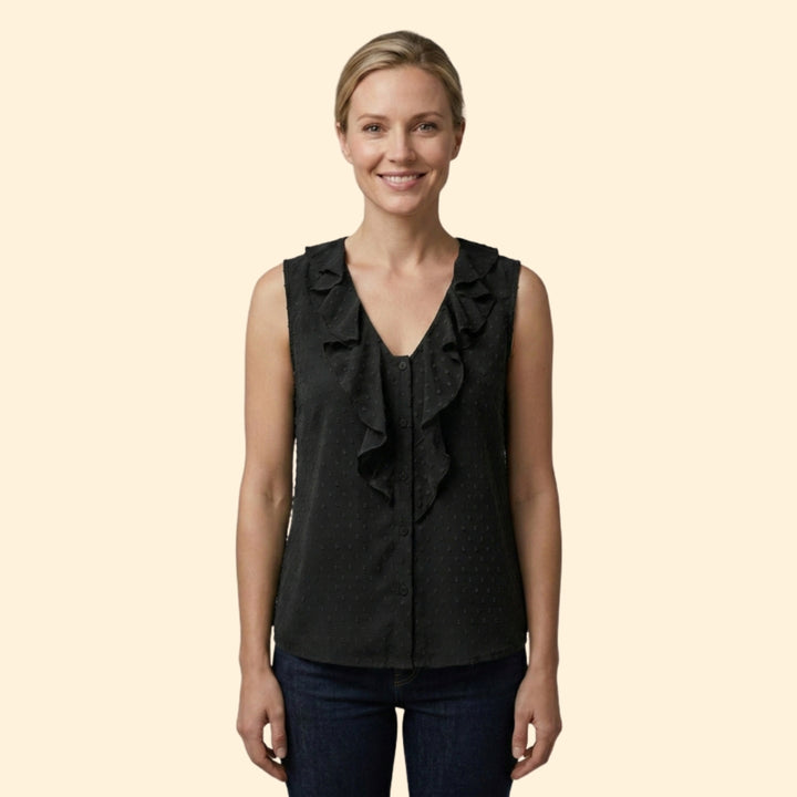 Women's Ruffled Polka Dot Top