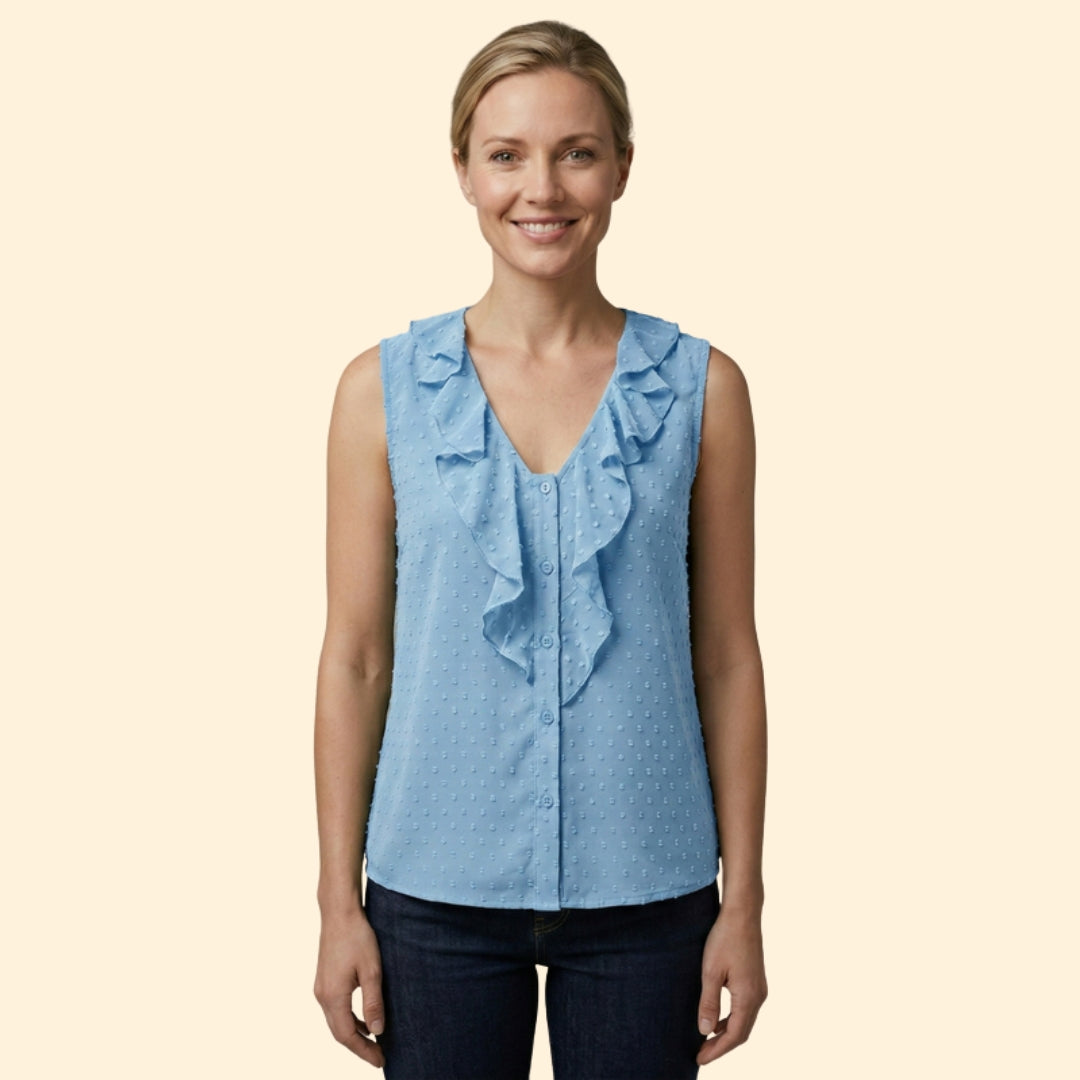 Women's Ruffled Polka Dot Top