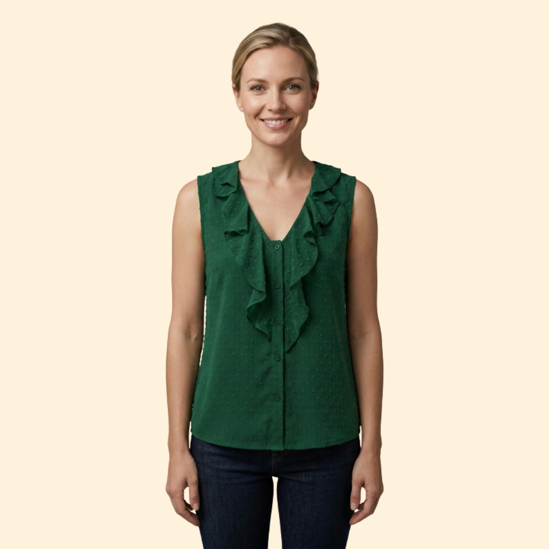 Women's Ruffled Polka Dot Top