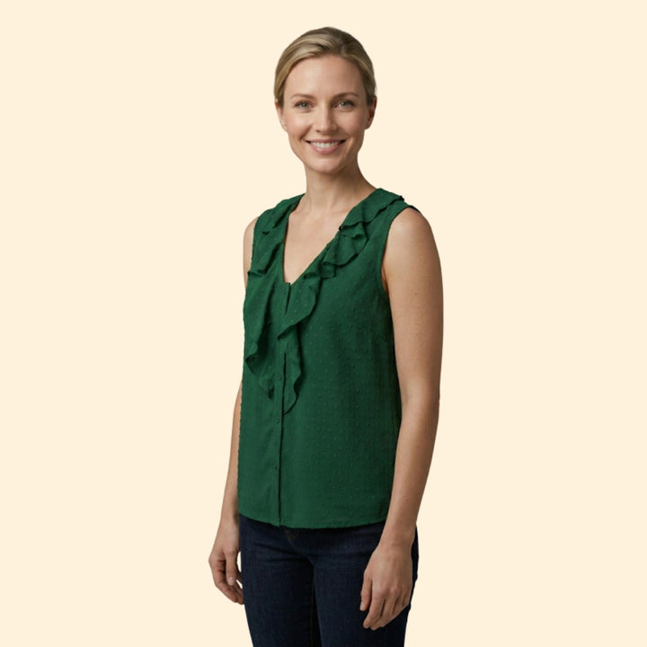 Women's Ruffled Polka Dot Top