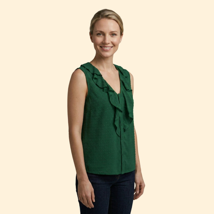 Women's Ruffled Polka Dot Top