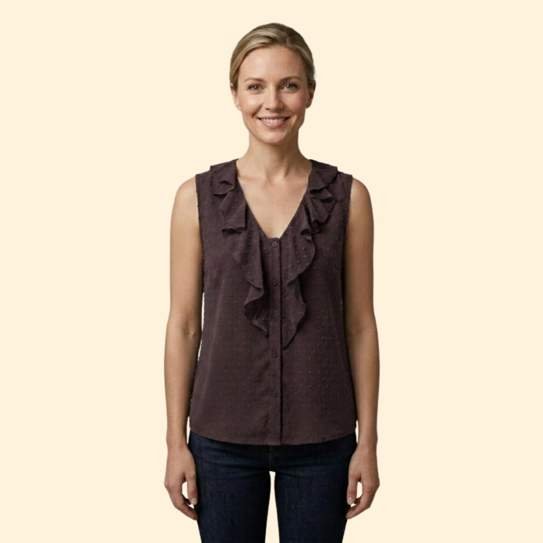 Women's Ruffled Polka Dot Top