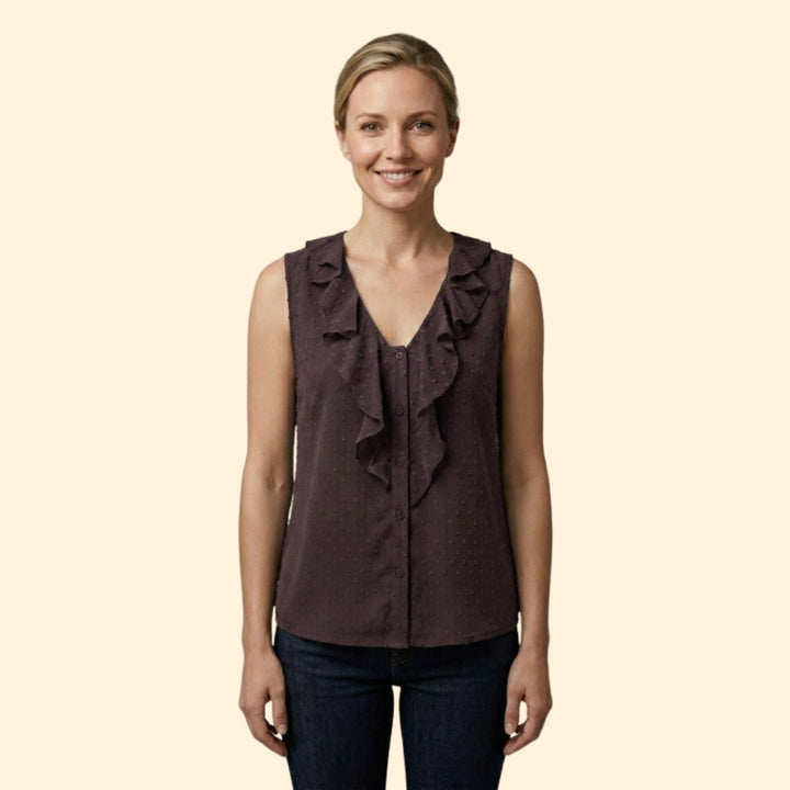 Women's Ruffled Polka Dot Top