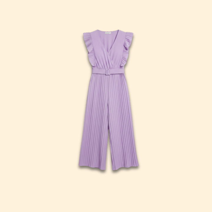 Women's Ruffled V-Neck Jumpsuit