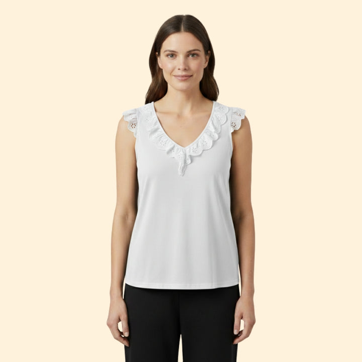 Women's Ruffled V-Neck Top