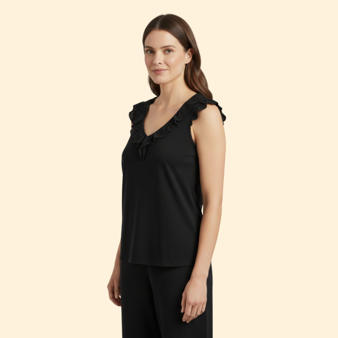 Women's Ruffled V-Neck Top