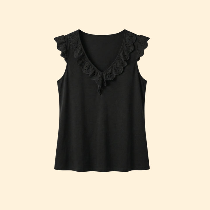 Women's Ruffled V-Neck Top