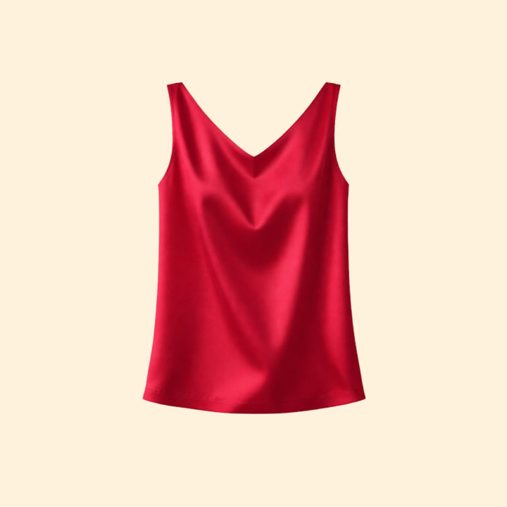 Women's Satin V-Neck Top