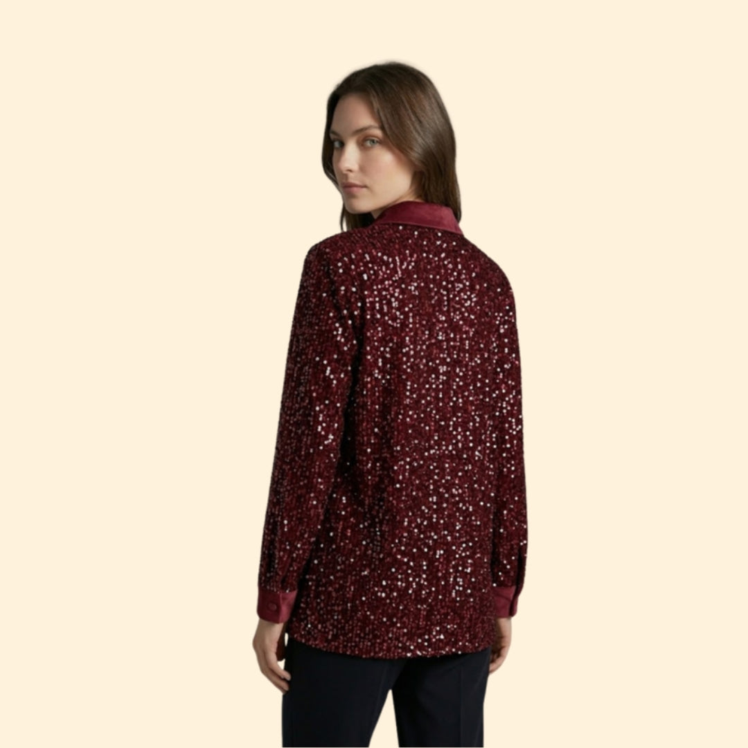 Women’s Sequin Button Shirt