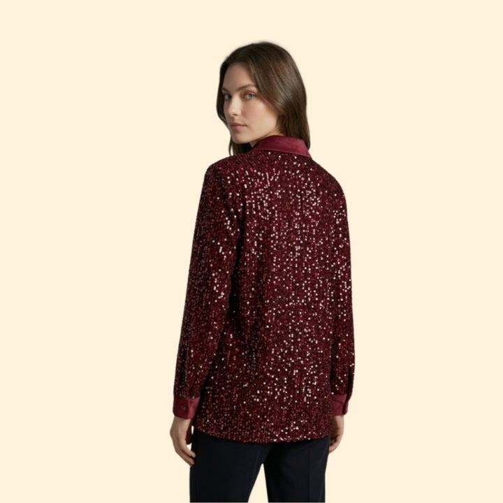 Women’s Sequin Button Shirt