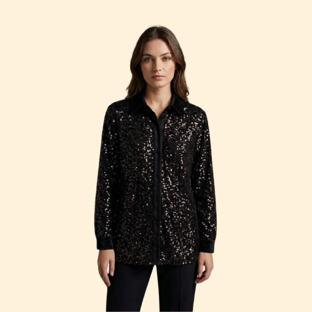 Women’s Sequin Button Shirt