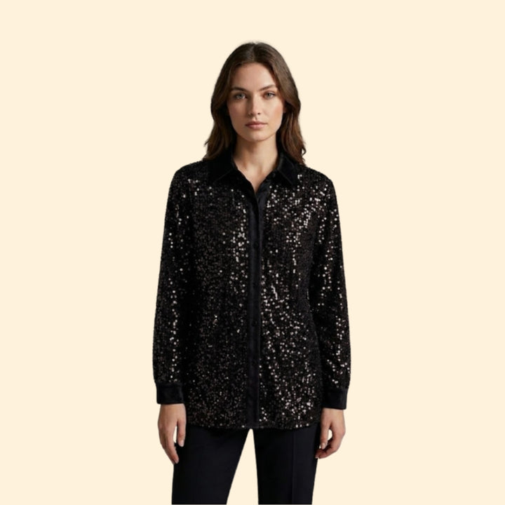 Women’s Sequin Button Shirt