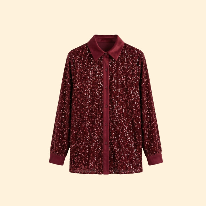 Women’s Sequin Button Shirt